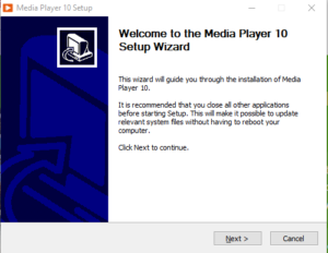 Mediaplayer10 Setup Screen